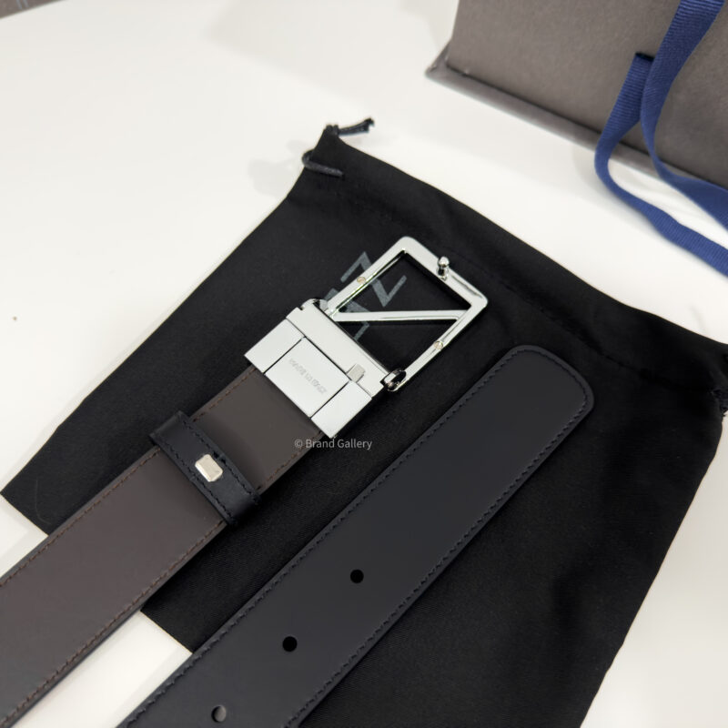 Zegna Z Buckle Black/Brown 35mm Reversible Belt