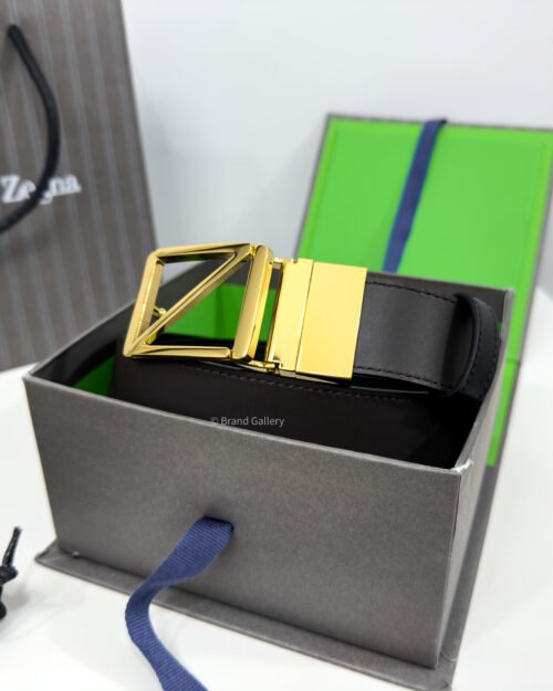 Zegna Gold Z Buckle Brown/Black 35mm Reversible Belt