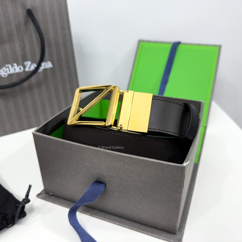 Zegna Gold Z Buckle Brown/Black 35mm Reversible Belt