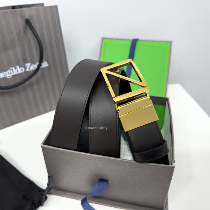 Zegna Gold Z Buckle Brown/Black 35mm Reversible Belt