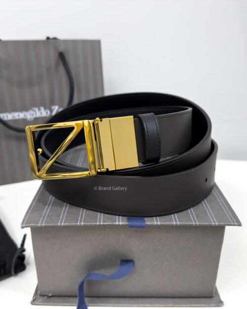 Zegna Gold Z Buckle Brown/Black 35mm Reversible Belt