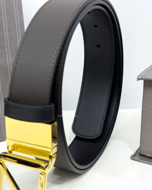 Zegna Gold Z Buckle Brown/Black 35mm Reversible Belt