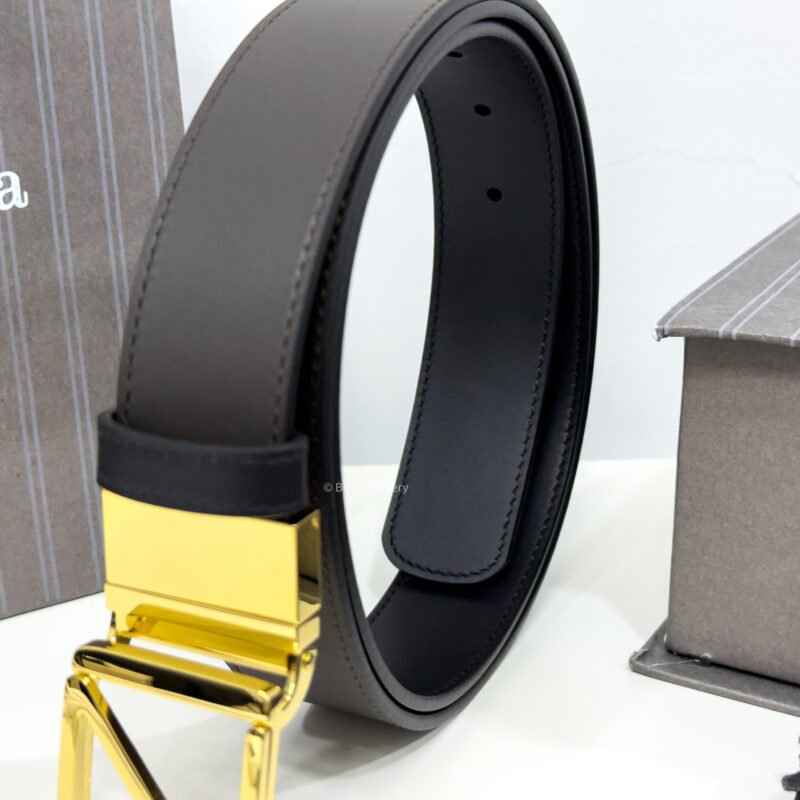 Zegna Gold Z Buckle Brown/Black 35mm Reversible Belt