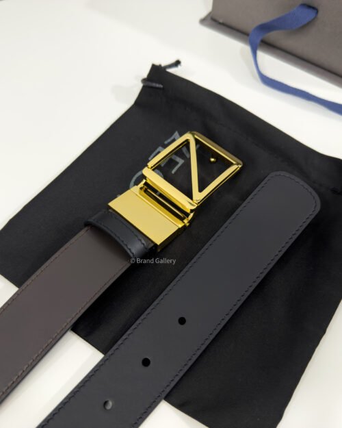 Zegna Gold Z Buckle Brown/Black 35mm Reversible Belt
