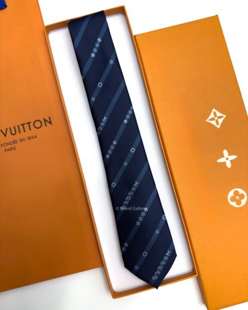 Louis Vuitton Navy Vers SILK TIE