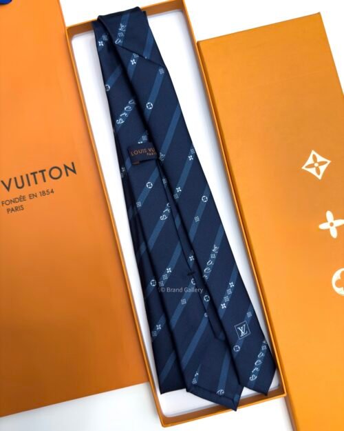 Louis Vuitton Navy Vers SILK TIE