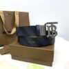 Burberry Gunmetal Navy Check/Black 35mm Reversible Belt