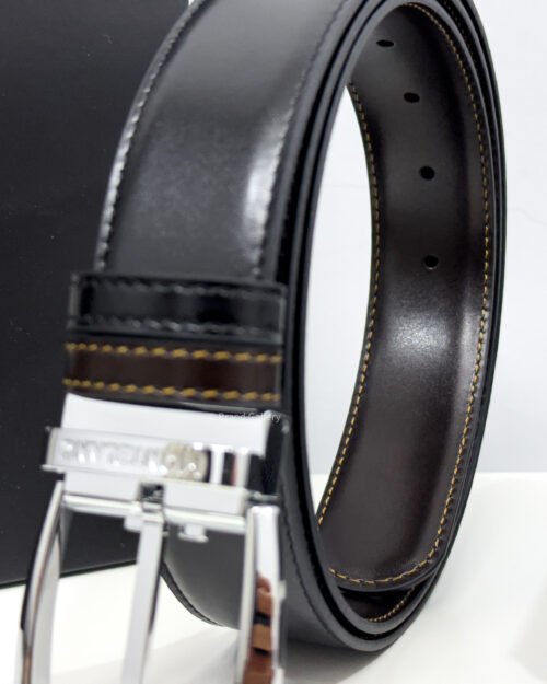 Montblanc Convex Buckle Black/Brown 35MM Reversible Belt