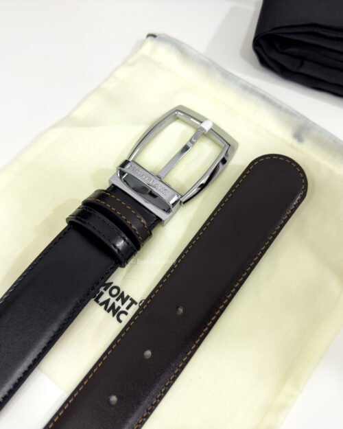 Montblanc Convex Buckle Black/Brown 35MM Reversible Belt