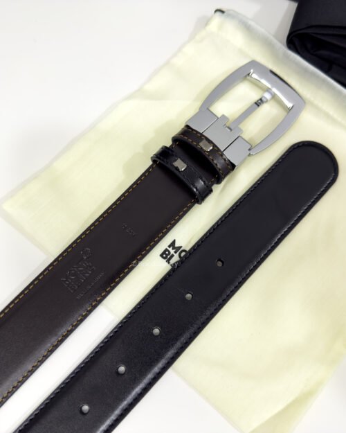 Montblanc Convex Buckle Black/Brown 35MM Reversible Belt