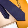 Louis Vuitton Navy Brown Micro Damier Monogram Silk Tie