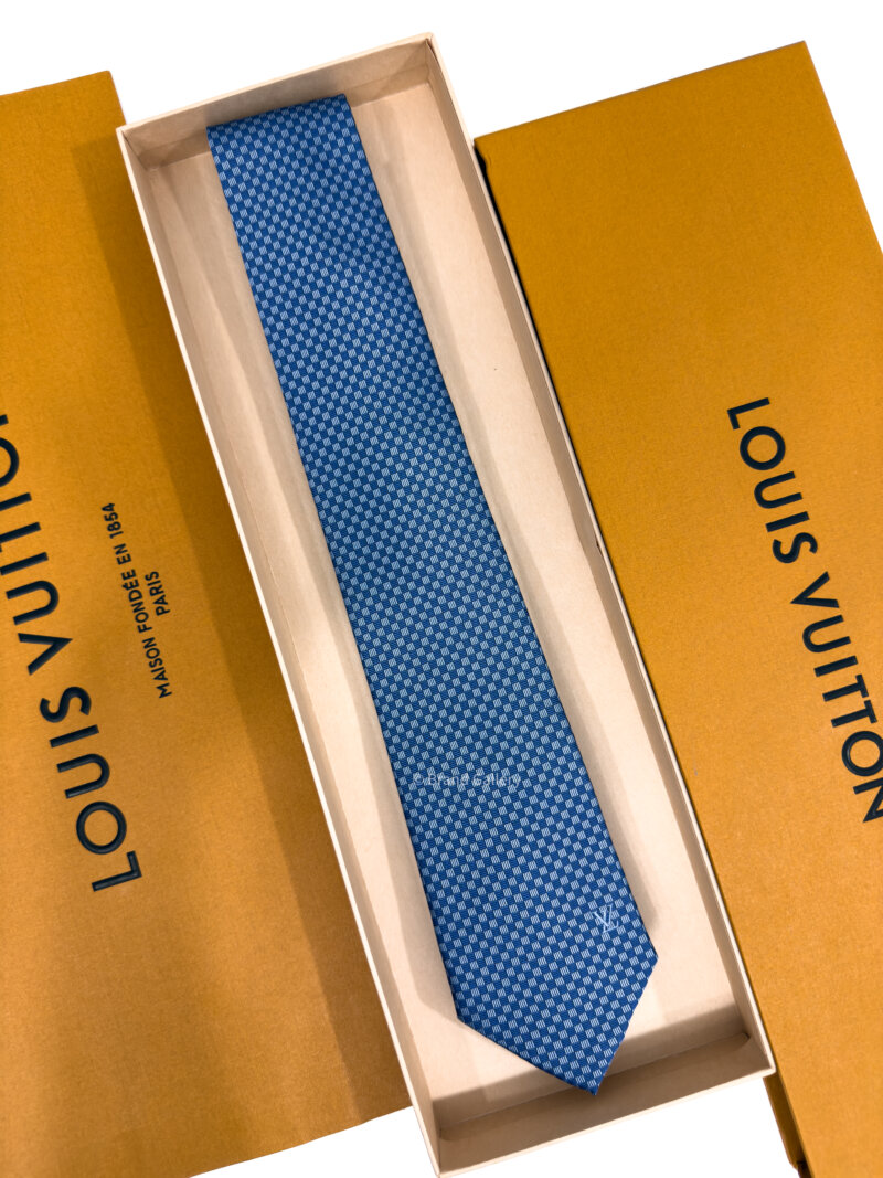 Louis Vuitton Marine Micro Damier Monogram Silk Tie