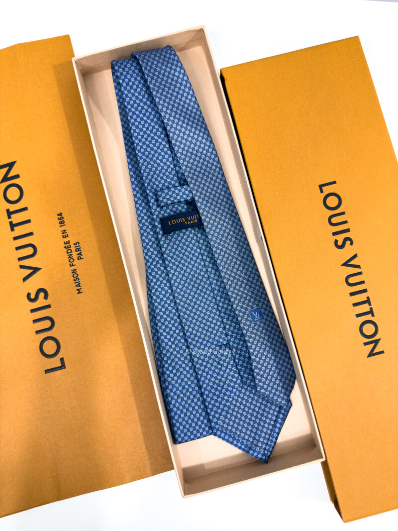 Louis Vuitton Marine Micro Damier Monogram Silk Tie