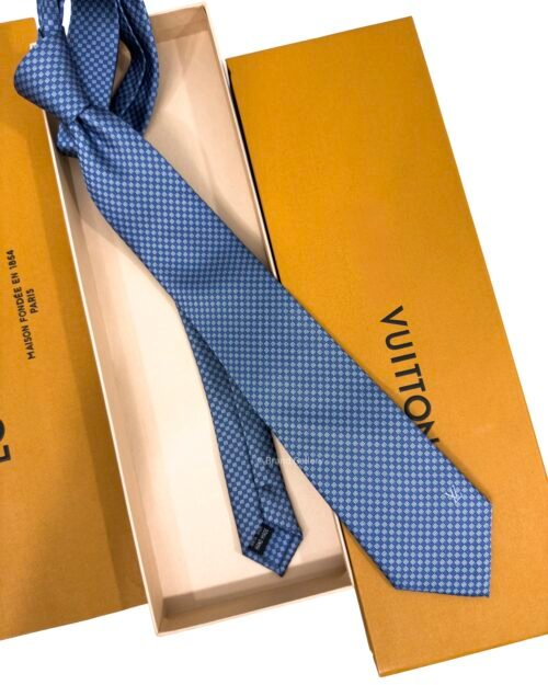 Louis Vuitton Marine Micro Damier Monogram Silk Tie