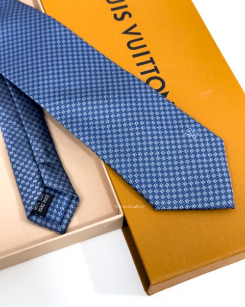 Louis Vuitton Marine Micro Damier Monogram Silk Tie