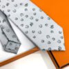 Hermes Light Grey Out Of The Box Soft Silk Tie