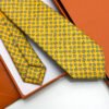 Hermes Yellow Rocking Horse Soft Silk Tie