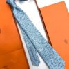 Hermes Sky Blue Petits Mailons Soft Silk Tie