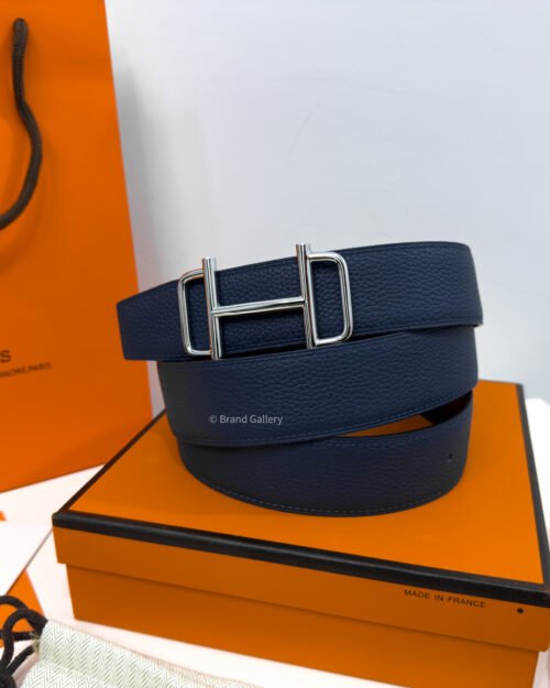 Hermes Royal Buckle Blue/Black Reversible Belt