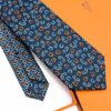 Hermes Navy Orange Metal en Vrac Twillbi Soft Silk Tie