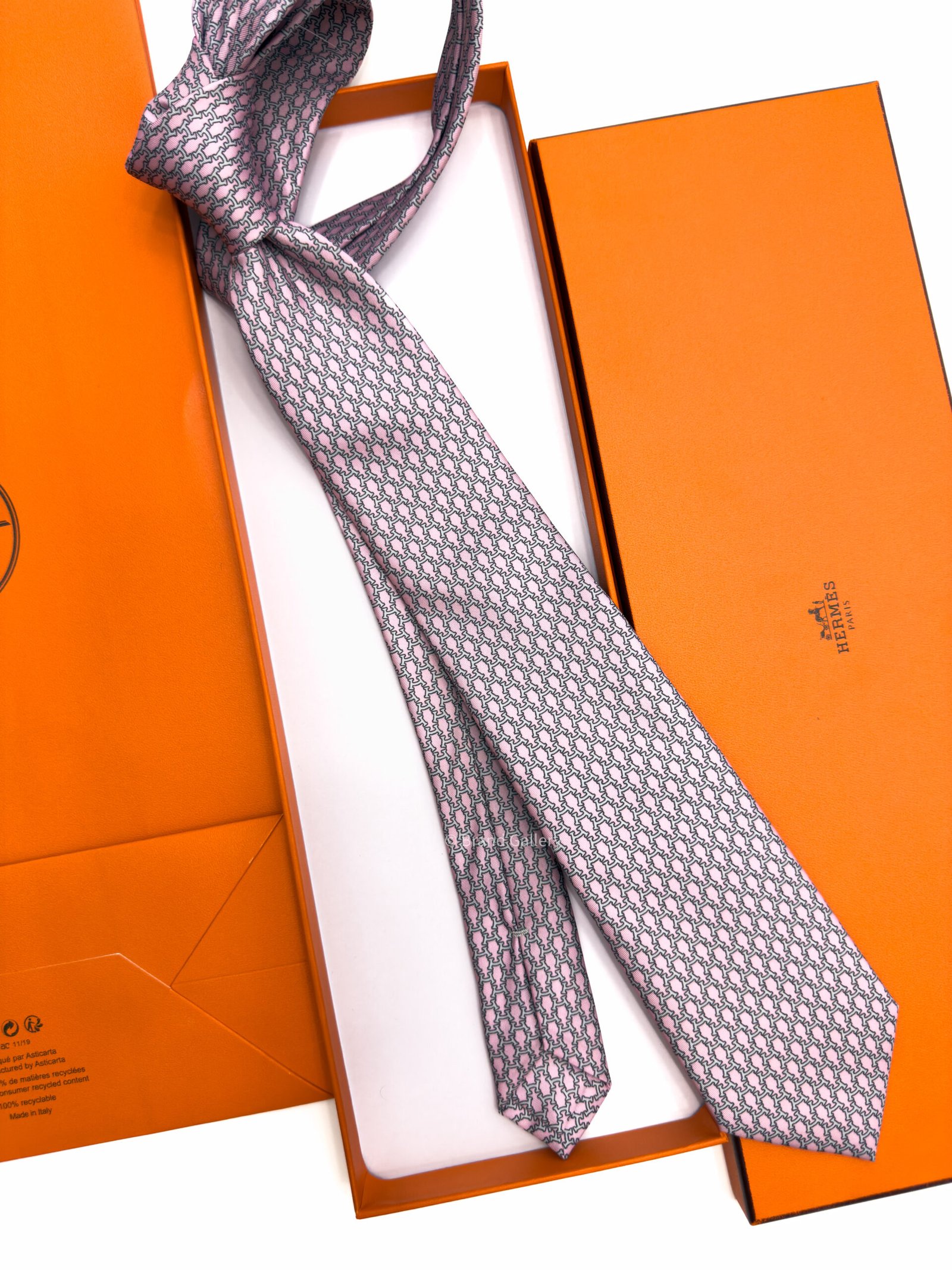 Hermes Pale Pink Hilario Soft Silk Tie