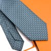 Hermes Grey Sky Blue Hilario Soft Silk Tie