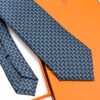 Hermes Navy Sky Blue Hilario Soft Silk Tie