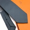 Hermes Grey Orange Mosaique du Faubourg Soft Silk Tie