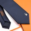 Hermes Navy Pinces H Silk Tie