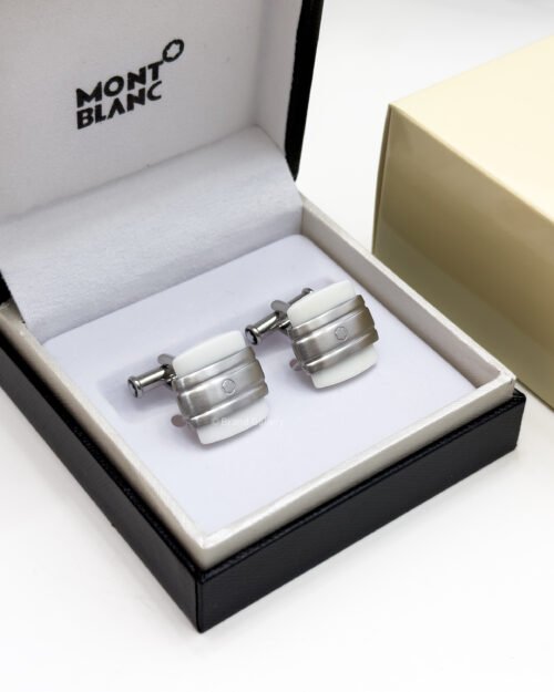 Montblanc White Agate Cufflink MB106625 - Luxury cufflink - A&A Brand Gallery Egypt