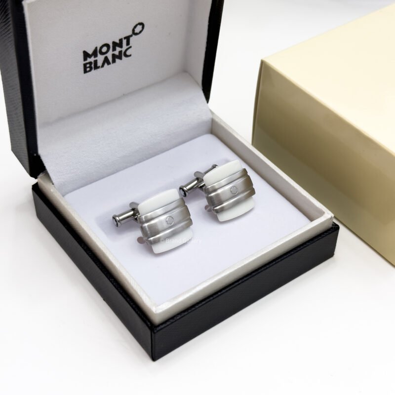 Montblanc White Agate Cufflink MB106625 - Luxury cufflink - A&A Brand Gallery Egypt