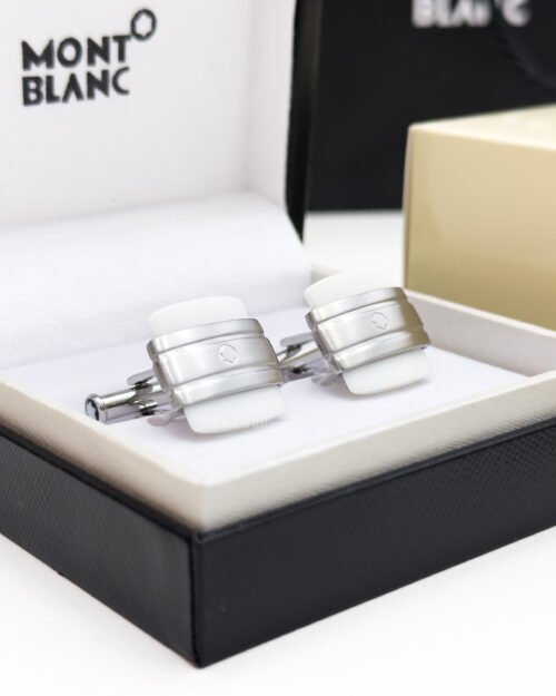 Montblanc White Agate Cufflink MB106625 - Luxury cufflink - A&A Brand Gallery Egypt
