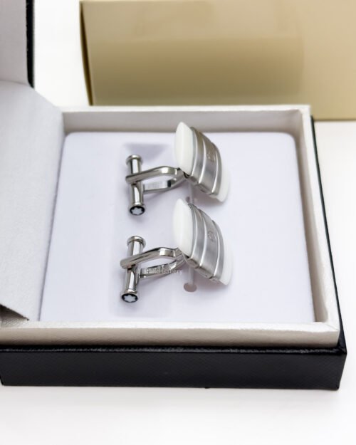 Montblanc White Agate Cufflink MB106625 - Luxury cufflink - A&A Brand Gallery Egypt