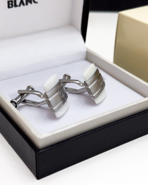 Montblanc White Agate Cufflink MB106625 - Luxury cufflink - A&A Brand Gallery Egypt