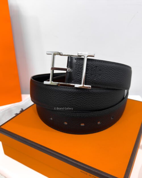Hermes Quentin Buckle Black Reversible Belt