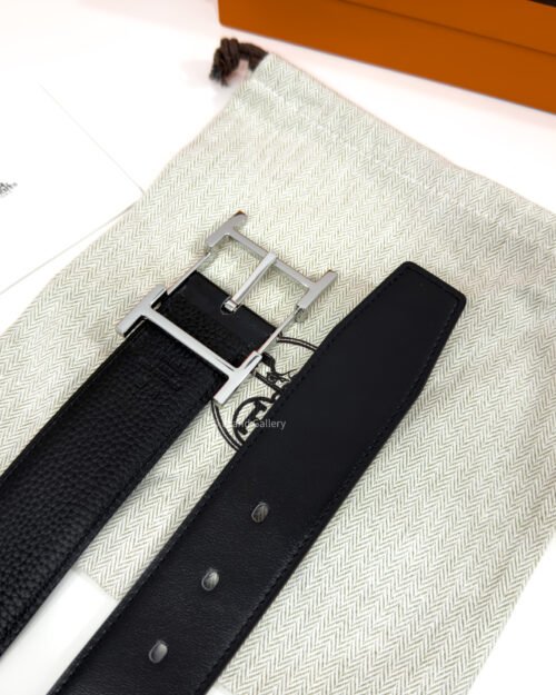Hermes Quentin Buckle Black Reversible Belt
