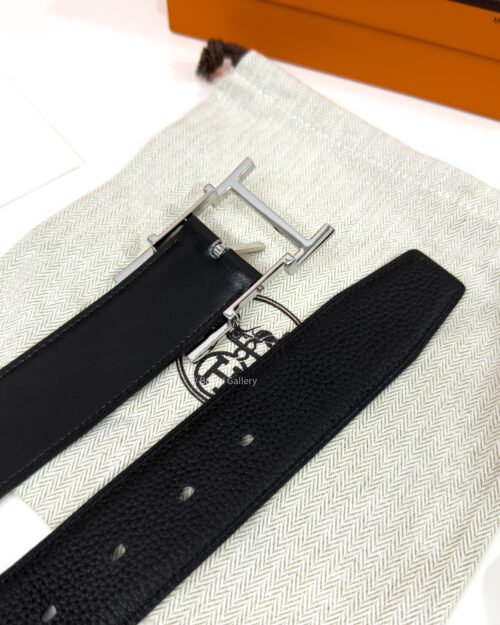 Hermes Quentin Buckle Black Reversible Belt