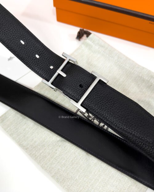 Hermes Quentin Buckle Black Reversible Belt