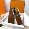 Hermes Quentin Buckle Havan/Black Reversible Belt