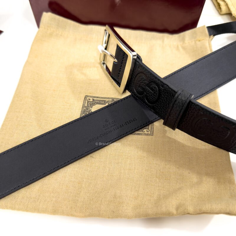 Gucci Rubber-effect Black Jumbo GG Leather belt