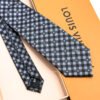 Louis Vuitton Black Grey Flowers Check Silk Tie