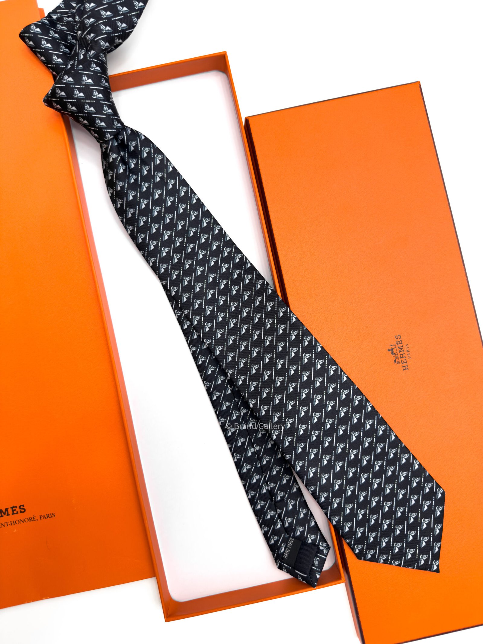Hermes Black Colourful Jump Silk Tie - Luxury tie - A&A Brand Gallery Egypt