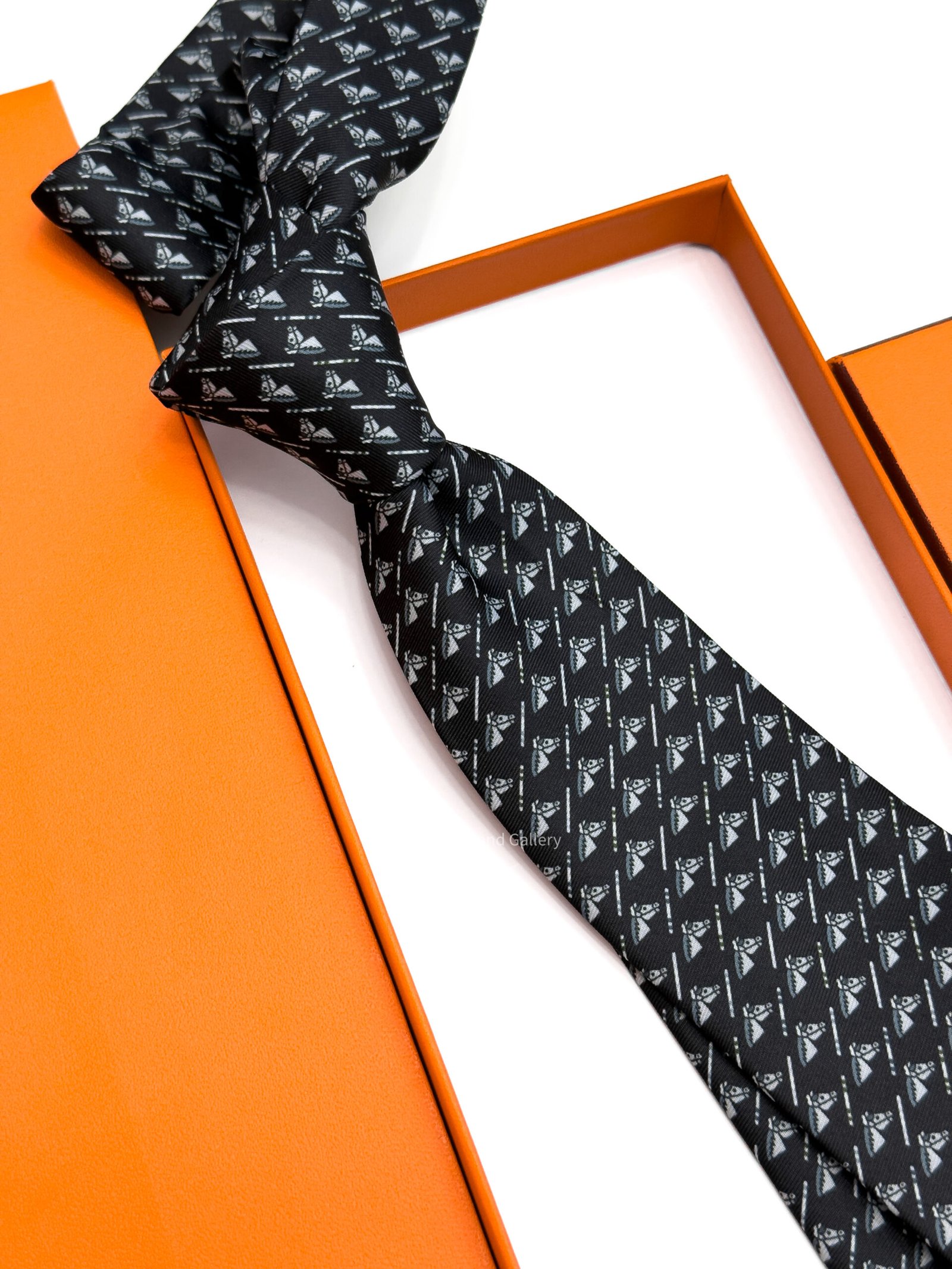 Hermes Black Colourful Jump Silk Tie - Luxury tie - A&A Brand Gallery Egypt