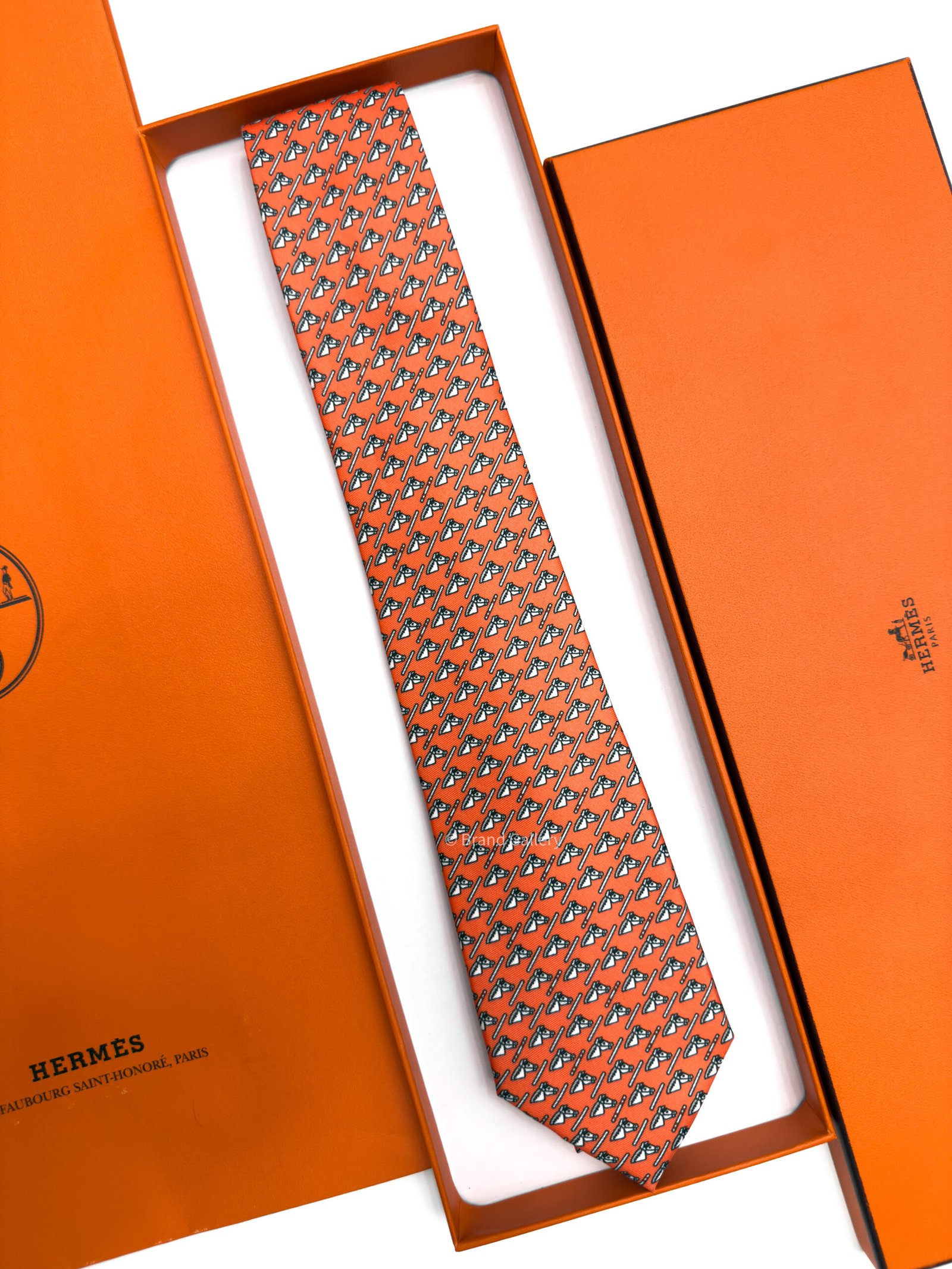 Hermes Orange Colourful Jump Silk Tie - Luxury tie - A&A Brand Gallery Egypt