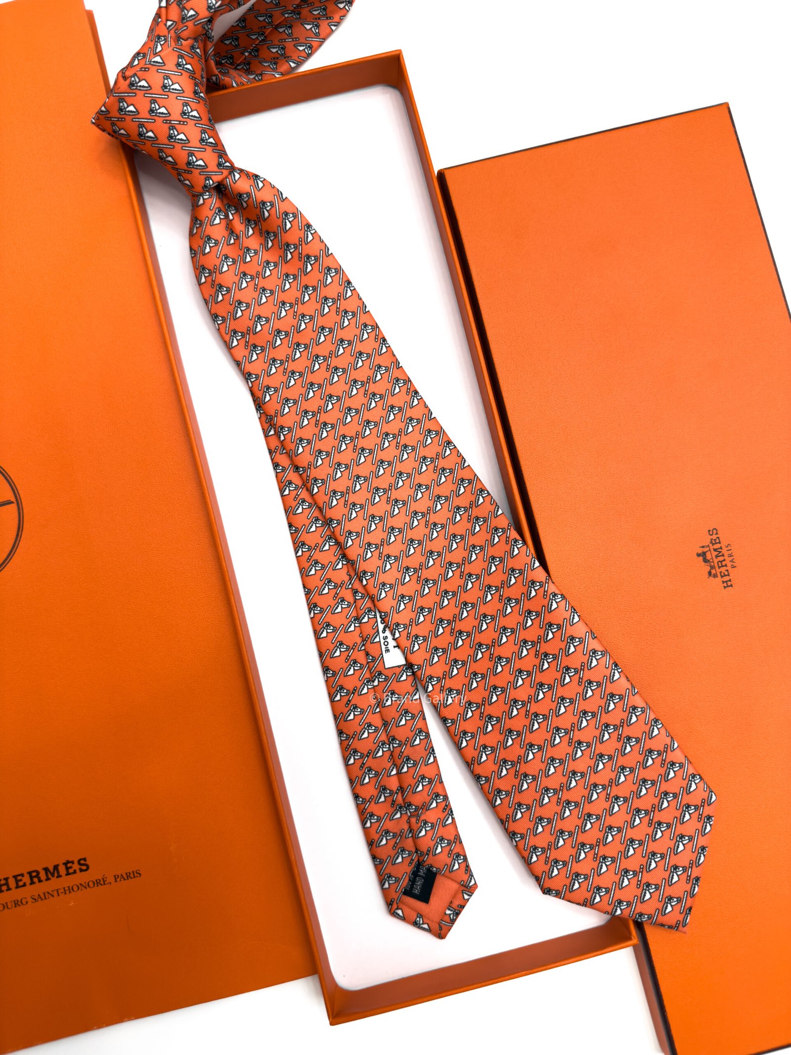 Hermes Orange Colourful Jump Silk Tie - Luxury tie - A&A Brand Gallery Egypt