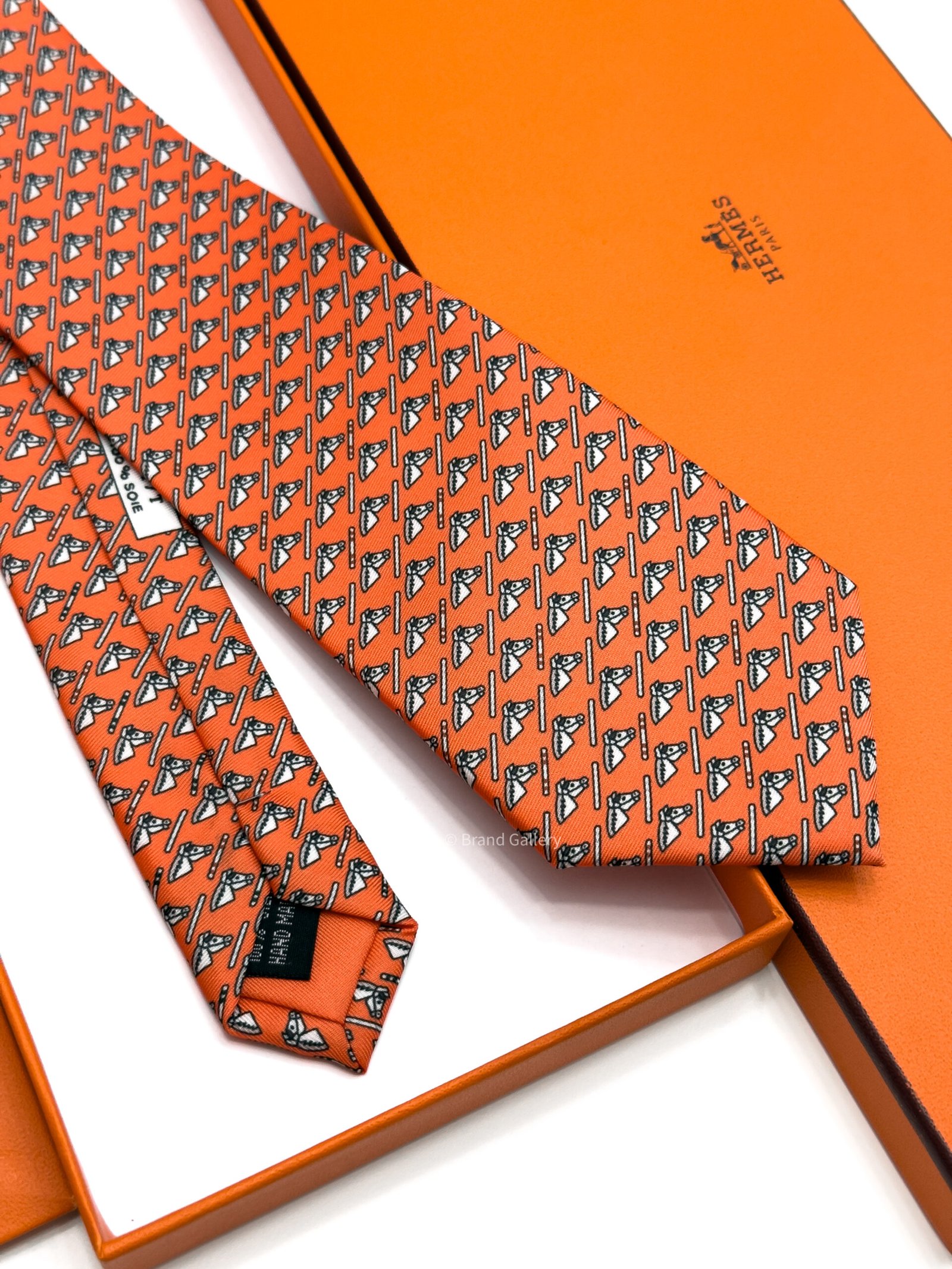 Hermes Orange Colourful Jump Silk Tie - Luxury tie - A&A Brand Gallery Egypt