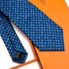 Hermes Navy Blue Perspective d'H Soft Silk Tie - Luxury tie - A&A Brand Gallery Egypt