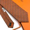 Hermes Orange Maillons Rythmes Silk Tie - Luxury tie - A&A Brand Gallery Egypt