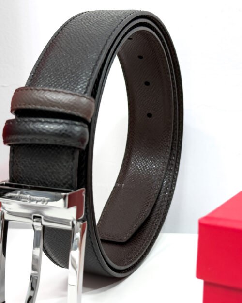 Ferragamo Square Black/Brown Reversible Leather Belt - Luxury belt - A&A Brand Gallery Egypt