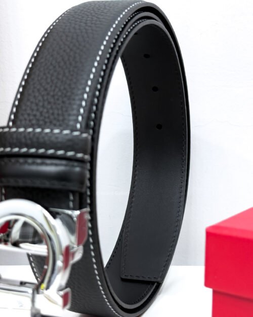 Ferragamo Gancini Black Reversible Leather Belt - Luxury belt - A&A Brand Gallery Egypt